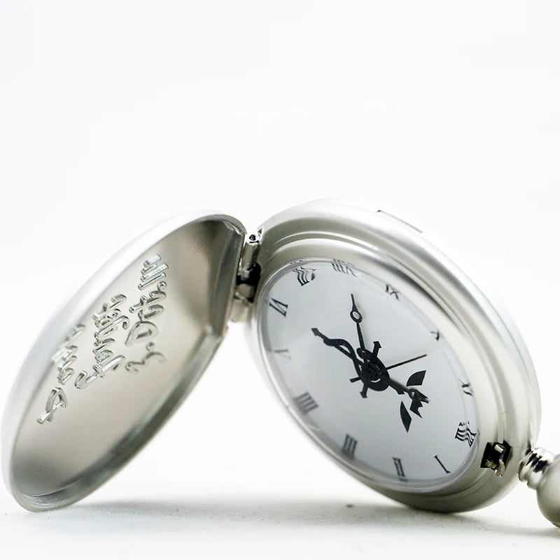 Fullmetal Alchemist Pocket Watch – Silver Quartz Pendant for Anime Cosplay