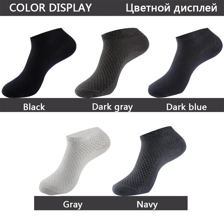 Bamboo Fiber Ankle Socks – Breathable Business Footwear for Men EU 39-48