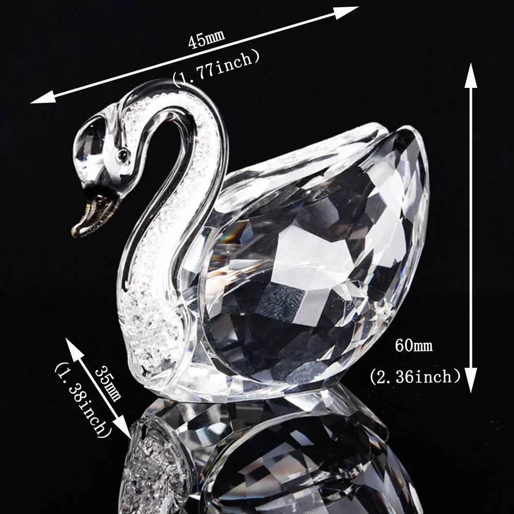 Crystal Swan Figurine – Diamond Glass Ornament for Home Decor and Kids Gifts