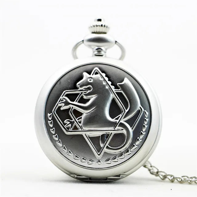 Fullmetal Alchemist Pocket Watch – Silver Quartz Pendant for Anime Cosplay