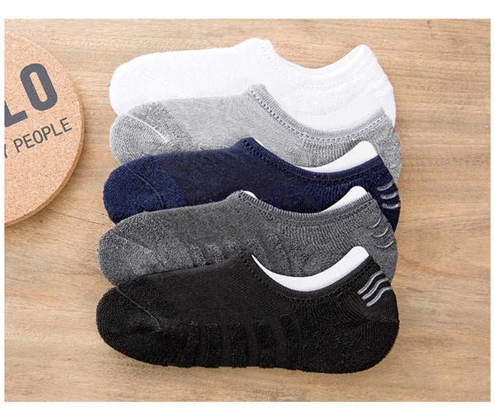 Cotton Anti-Slip Boat Socks – Breathable Athletic Footwear for Men Size 41-45