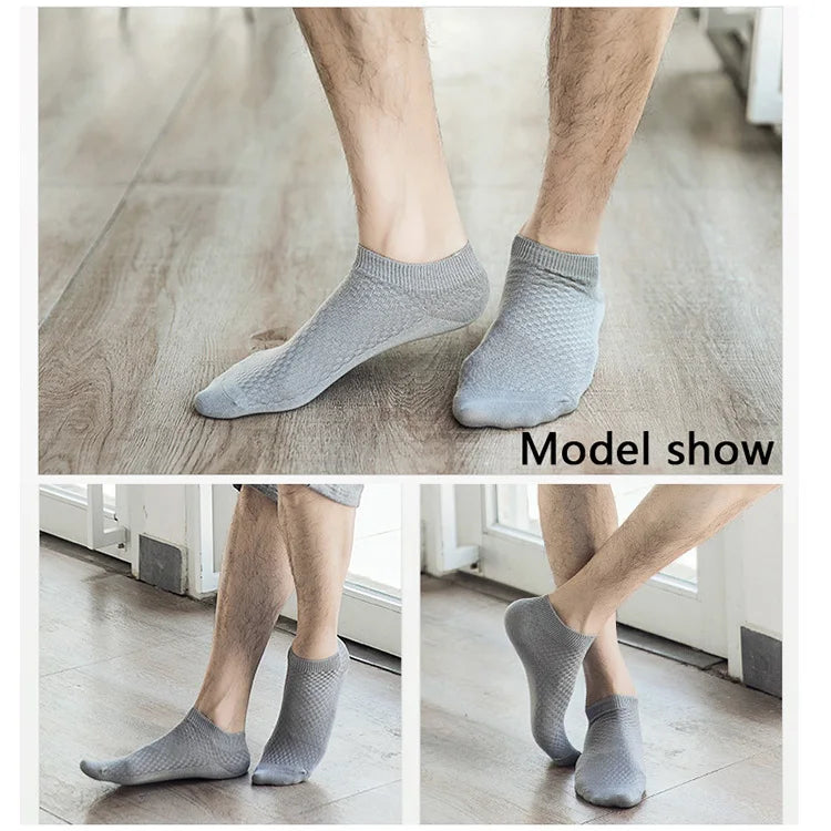 Bamboo Fiber Ankle Socks – Breathable Business Footwear for Men EU 39-48