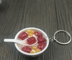 Miniature Noodle Bowl Keychain – Chinese Porcelain Style Bag Pendant