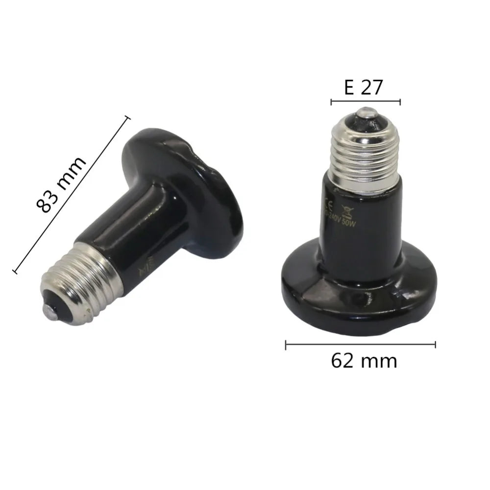 Infrared Ceramic Heat Bulb – E27 Mini Emitter for Reptile Pet Brooder Lamp