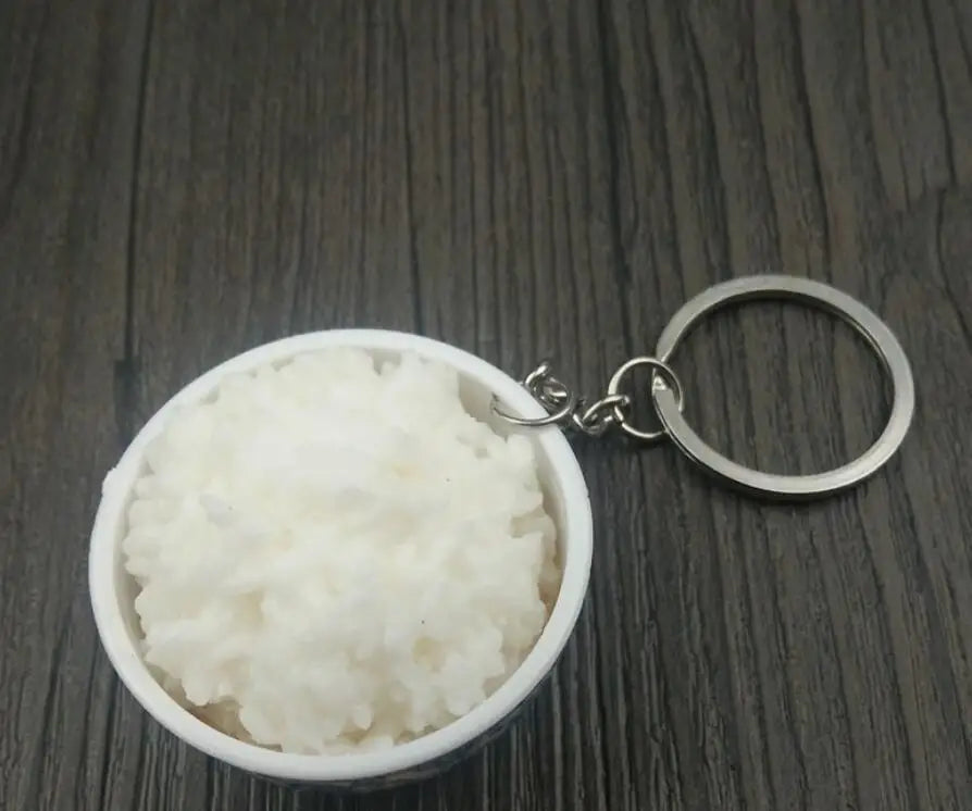 Miniature Noodle Bowl Keychain – Chinese Porcelain Style Bag Pendant
