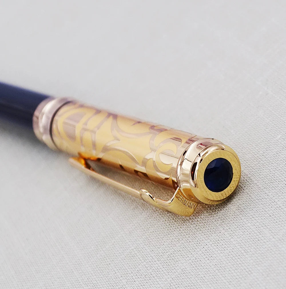 Noble Sapphire Fountain Pen – Iridium Medium Nib for Business Writing