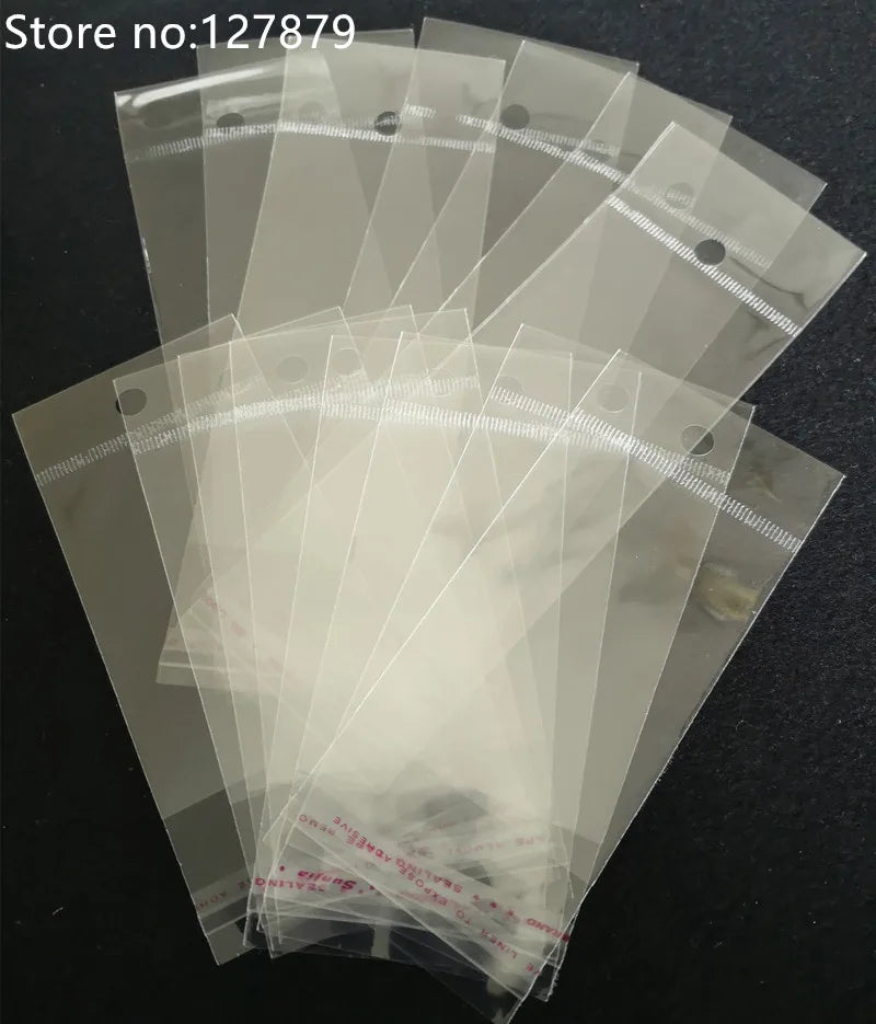 Clear Self-Adhesive Cellophane Bags – Hanging Plastic Pouches for Candy Cookies