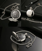 Vintage Roman Numeral Pocket Watch – 37cm Steel Fob Chain for Men and Women
