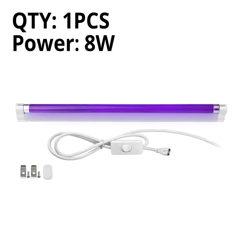 T5 UV Blacklight Tube – 8W 365nm Ultraviolet Lamp for Money Detection and Decor