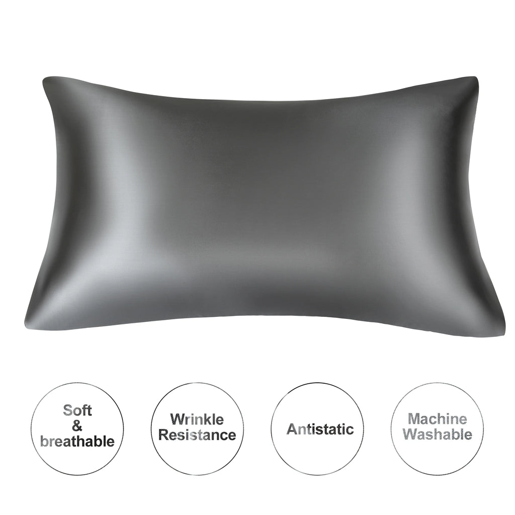 Mulberry Silk Pillowcase – Queen Standard Satin Sleep Case for Hair and Skin