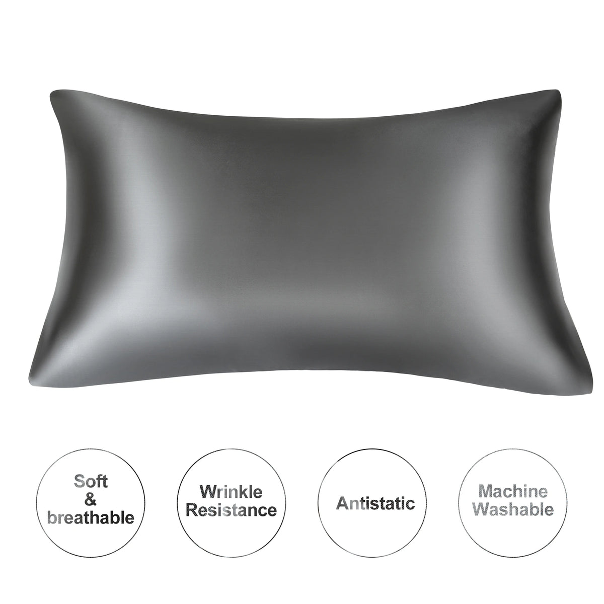 Mulberry Silk Pillowcase – Queen Standard Satin Sleep Case for Hair and Skin