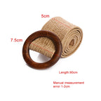 Woven Straw Waist Belt – Round Wooden Buckle for Summer Dress Accessories