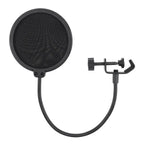Double Layer Pop Filter – Flexible Mic Wind Screen for Studio Recording