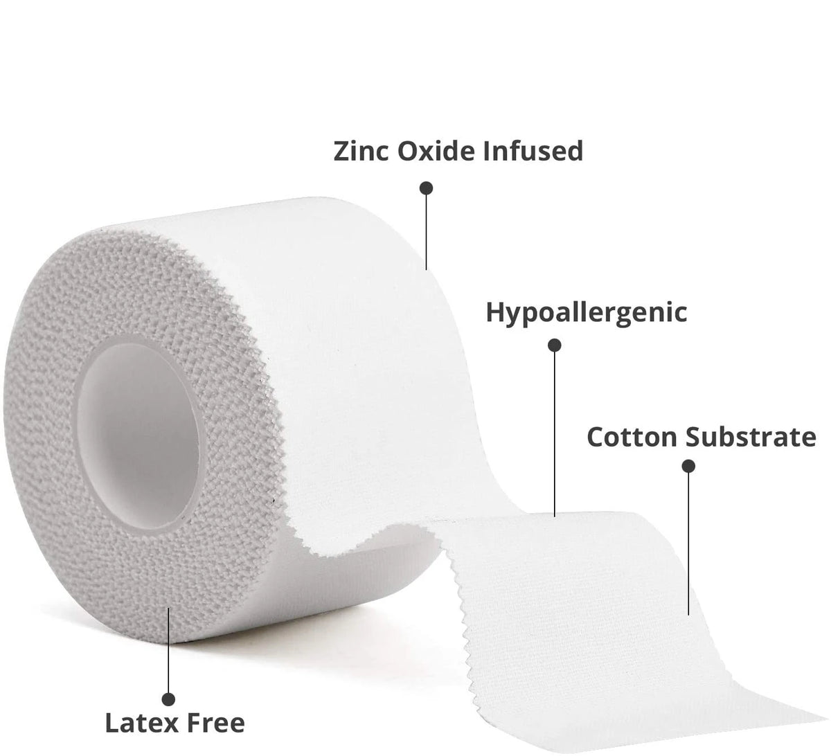 White Cotton Athletic Tape – Adhesive Sport Bandage for Muscle Support