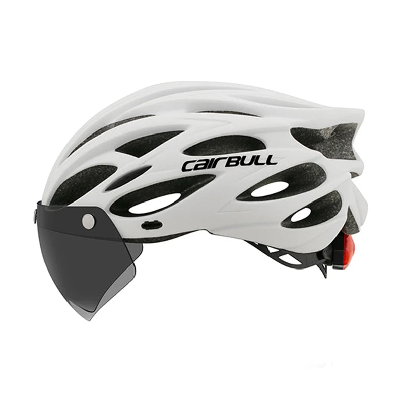 Adjustable Cycling Helmet – LED Light Visor for Road and Mountain Bike