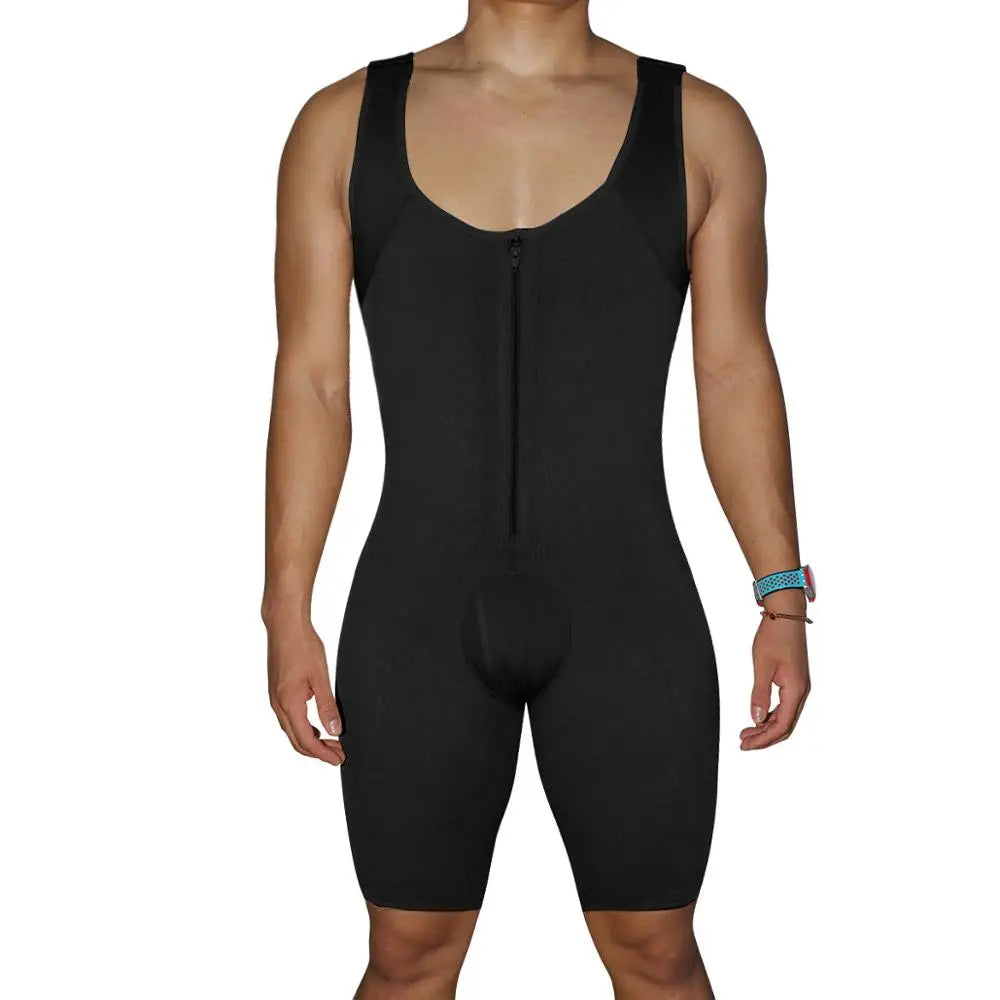 Men's Compression Bodysuit – Tummy Control Shapewear for Slimming and Workout