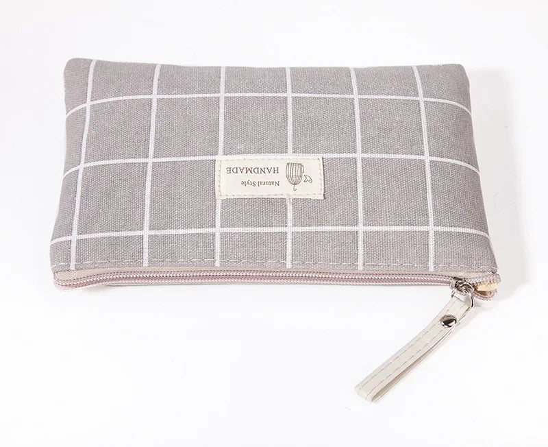 Canvas Small Cosmetic Bag – Portable Makeup Organizer for Travel