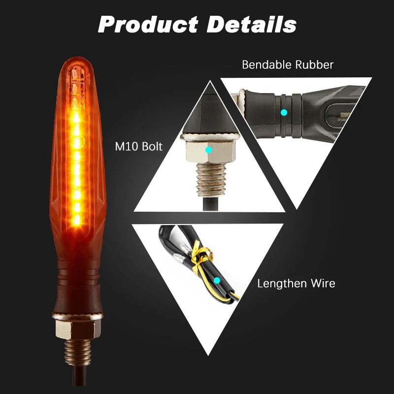 LED Motorcycle Turn Signals – 335SMD Built-in Relay Indicators for Bikes