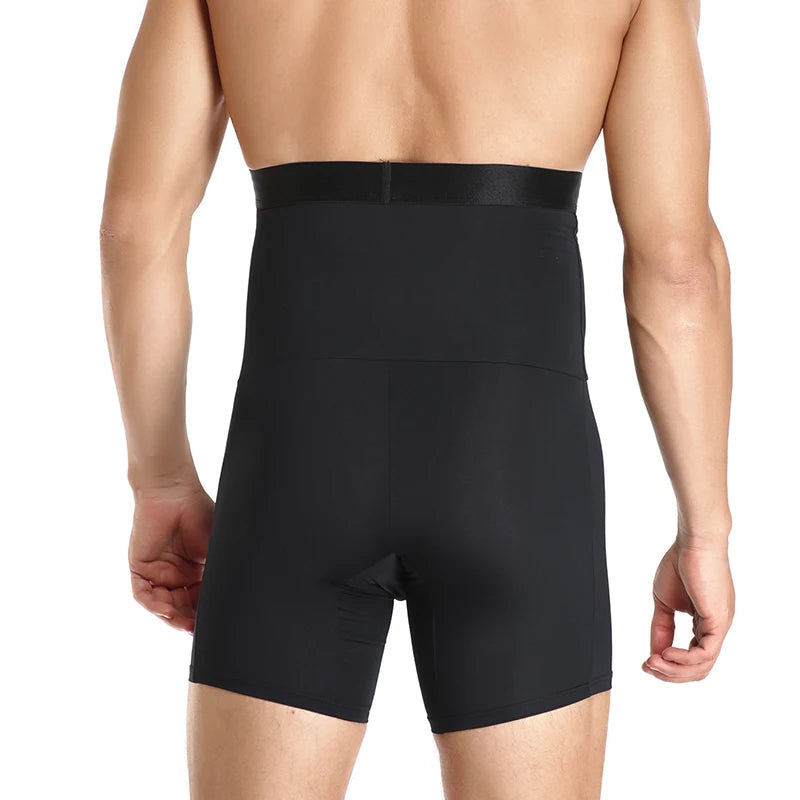 High Waist Compression Shorts – Tummy Control Body Shaper for Men