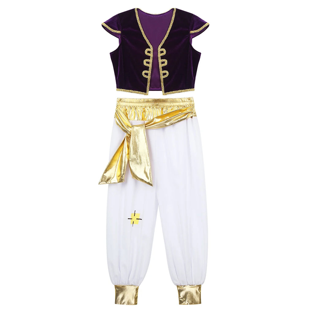Boys Arabian Prince Costume – Vest and Pant Set for Halloween Cosplay