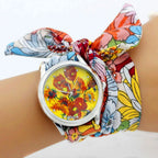 Fabric Wristwatch – Silver Quartz Analog Timepiece for Women