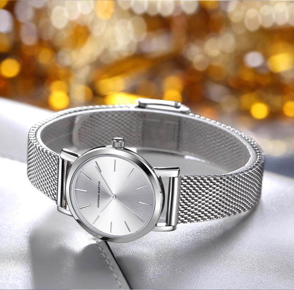 Rose Gold Stainless Steel Watch – Japan Quartz Waterproof for Ladies