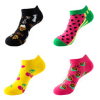 Avocado Cotton Boat Socks – Funny Fruit Pattern for Men and Women