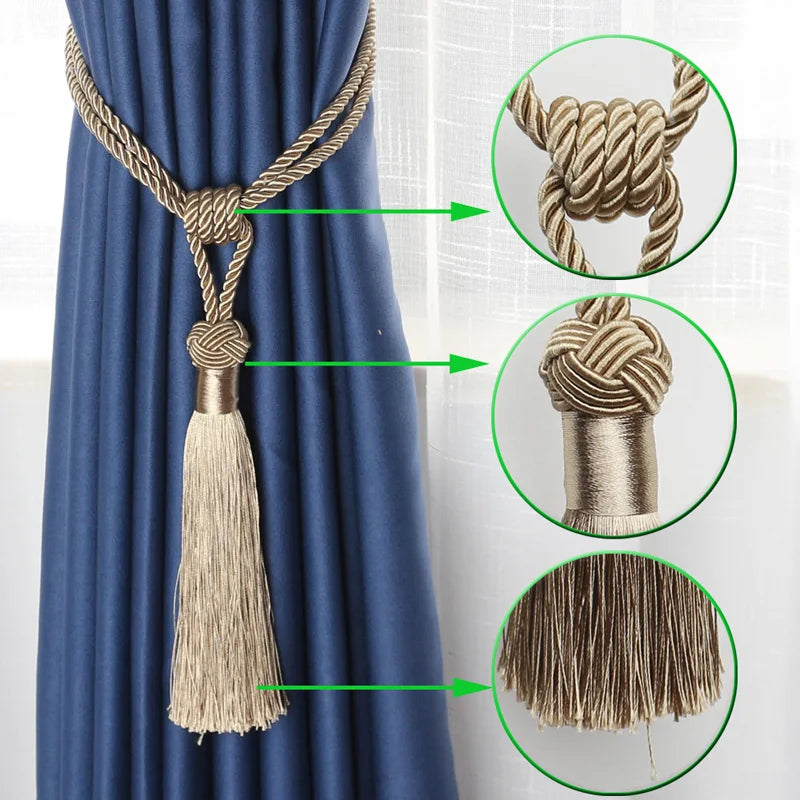 Decorative Tassel Curtain Tiebacks – Elegant Holdbacks for Home Drapery