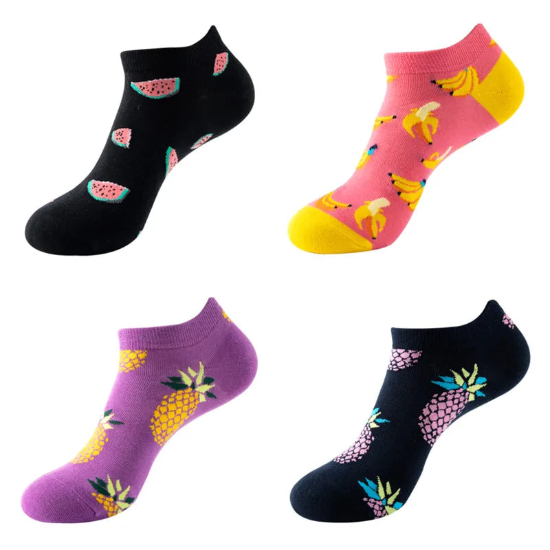 Avocado Cotton Boat Socks – Funny Fruit Pattern for Men and Women