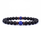 Lava Stone and Wood Bead Bracelet – 8mm Tibetan Buddha Jewelry for Men and Women