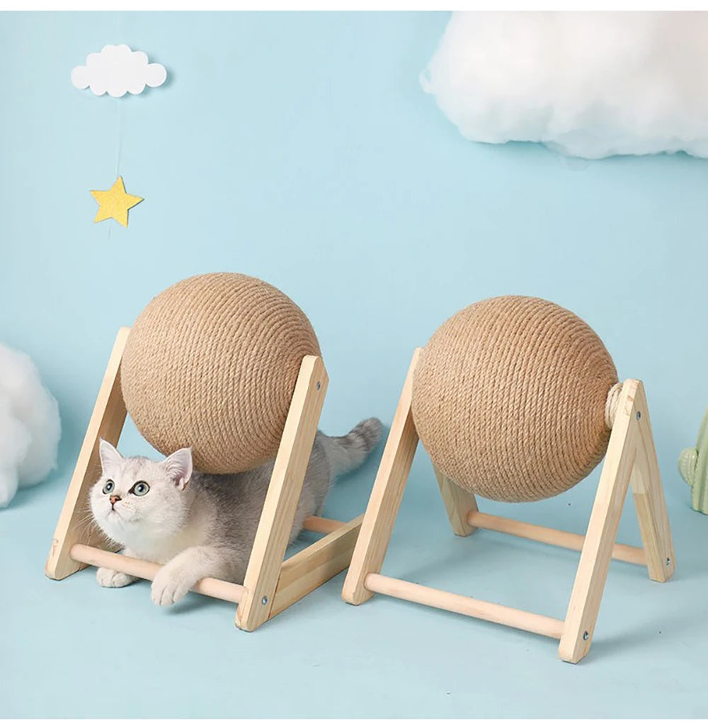 Sisal Rope Scratching Ball – Interactive Claw Grinder for Cat Exercise