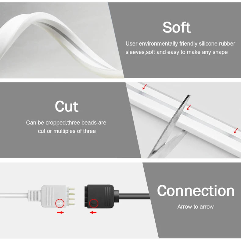 Zigbee RGB LED Neon Strip Light – Waterproof Flexible Tape for Smart Home Decor