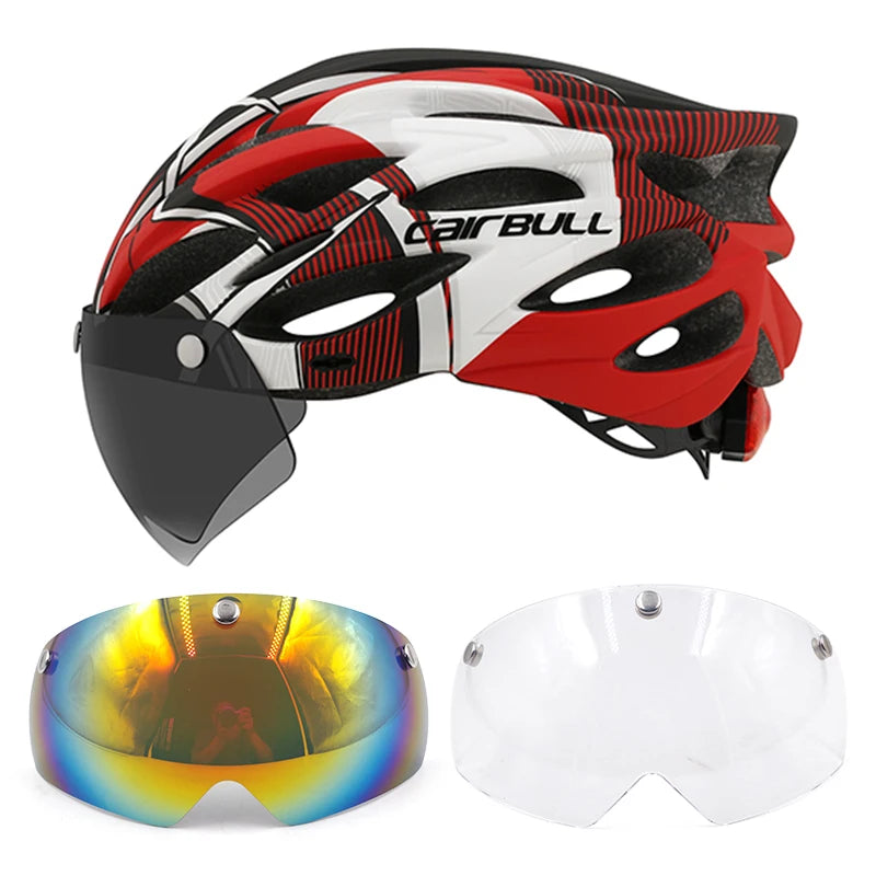 Adjustable Cycling Helmet – LED Light Visor for Road and Mountain Bike