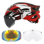 Adjustable Cycling Helmet – LED Light Visor for Road and Mountain Bike