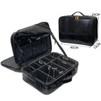 Large PU Leather Makeup Case – Professional Storage for Travel and Cosmetics
