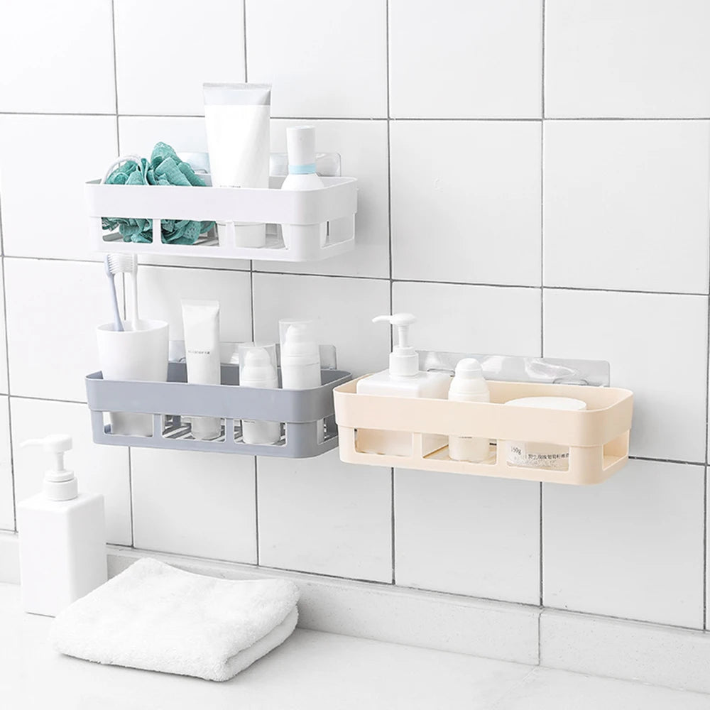 Adhesive Corner Shower Shelf – Wall Mounted Storage for Bathroom and Kitchen
