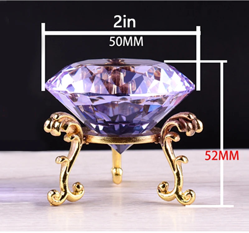 Clear Crystal Diamond Ornament – Glass Home Decor for Wedding and Gifts