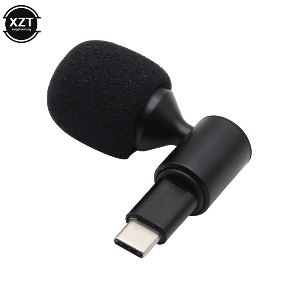 Portable Mini Microphone – 3.5mm Type-C Flexural Mic for Phone and Laptop