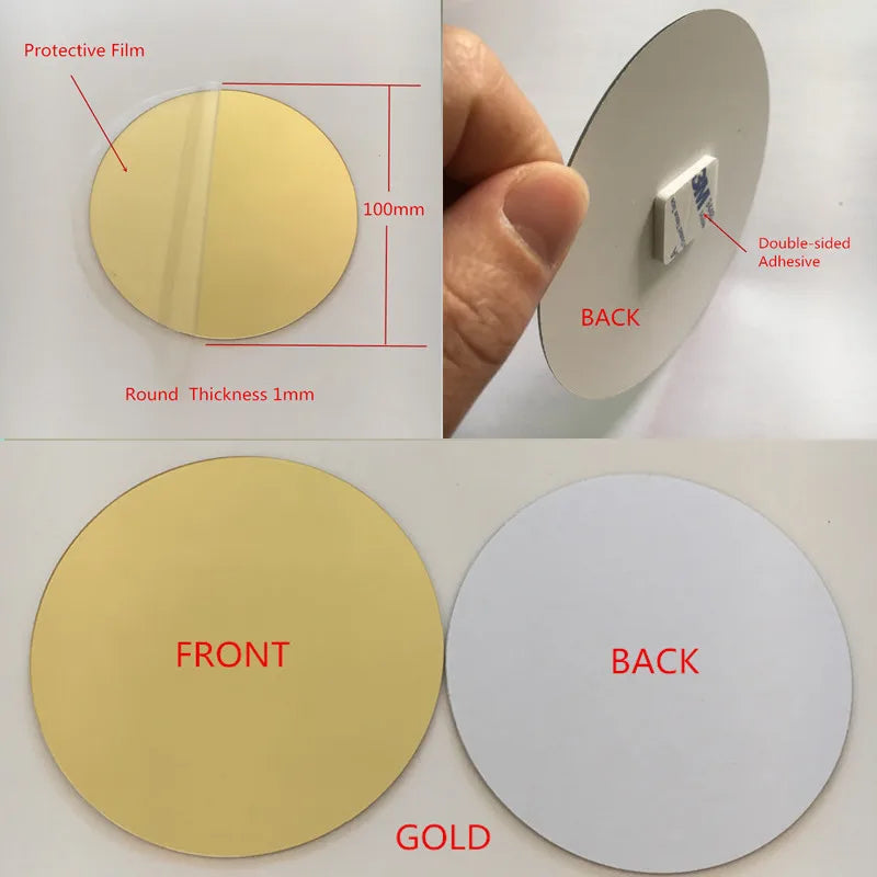 Round Acrylic Mirror Wall Stickers – 100mm Decorative Adhesive Home Decor