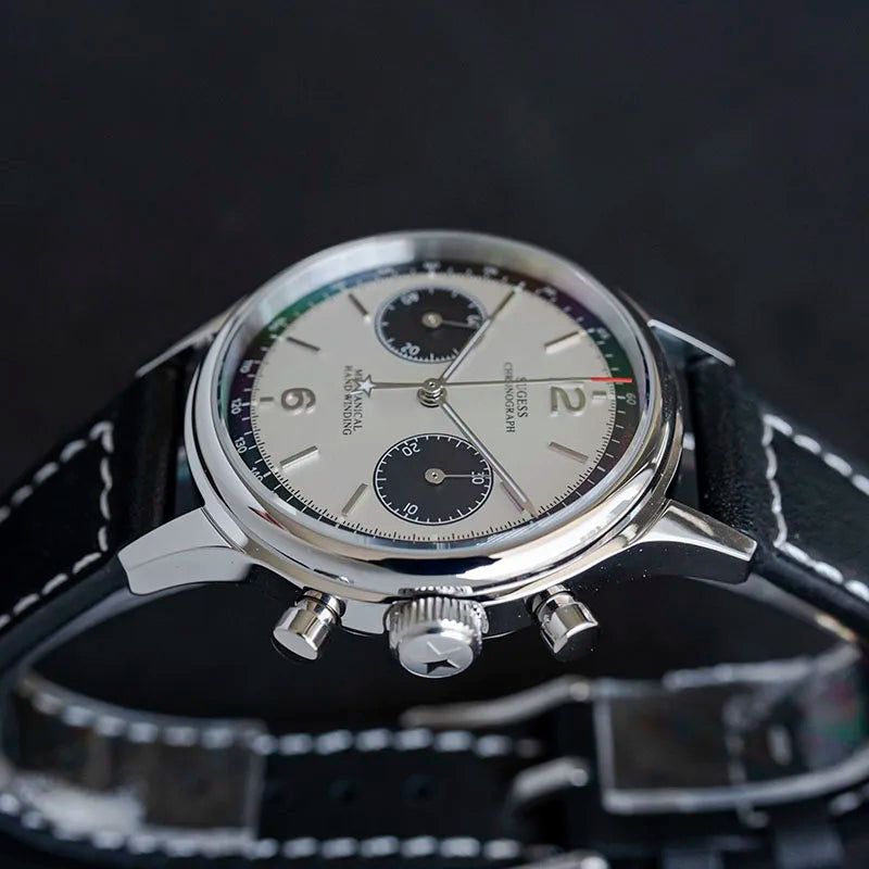 Sugess 1963 Mechanical Chronograph Watch – Sapphire Pilot Style for Men