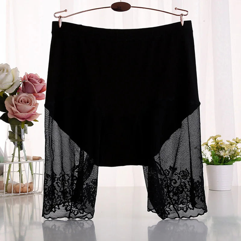 Plus Size Anti-Chafe Shorts – Seamless Lace Underskirt for Summer Comfort