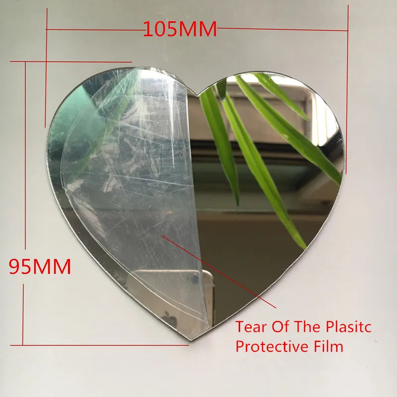 Round Acrylic Mirror Wall Stickers – 100mm Decorative Adhesive Home Decor