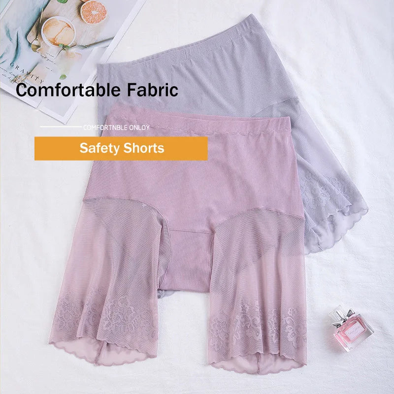 Plus Size Anti-Chafe Shorts – Seamless Lace Underskirt for Summer Comfort