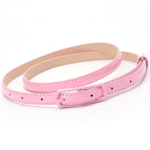 Thin Faux Leather Waist Belt – Adjustable Fashion Accessory for Dress Jeans