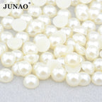 White AB Flatback Pearls – Assorted Size Beads for DIY Crafts and Jewelry