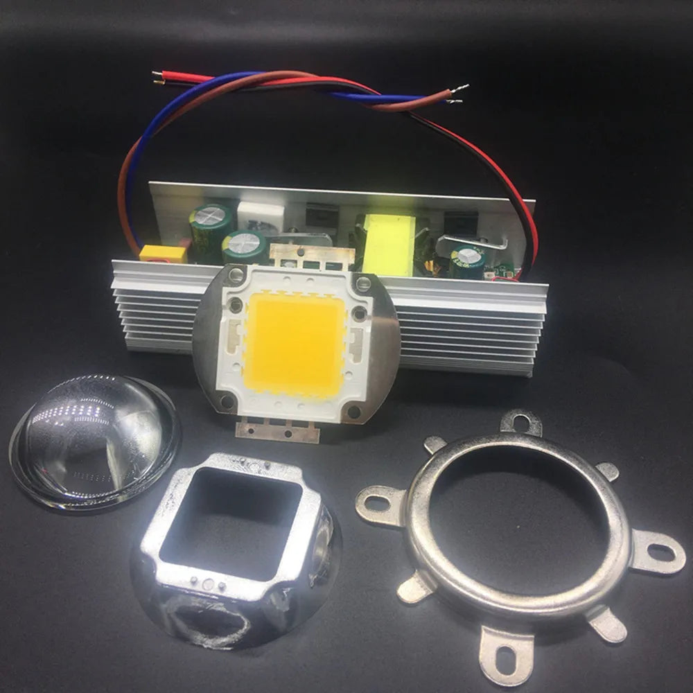 100W High Power LED Chip Kit – Cooling Heatsink and Driver for DIY Lighting