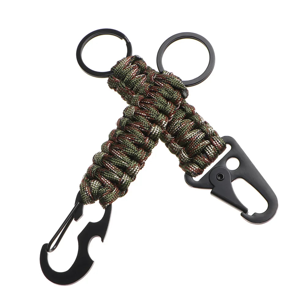 Paracord Survival Keychain – Military Carabiner for Outdoor Camping Gear