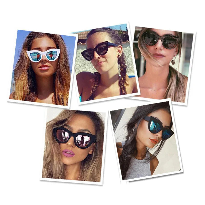 Retro Cat Eye Sunglasses – Oversized Plastic Frames for Women Fashion