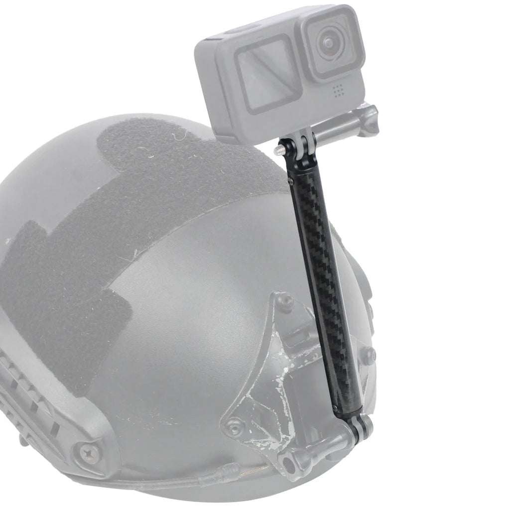 Carbon Fiber Helmet Extension Arm – Selfie Mount for GoPro and Insta360