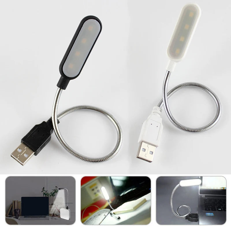 Portable 4 LED Book Lamp – USB Rechargeable Light for Reading and Travel